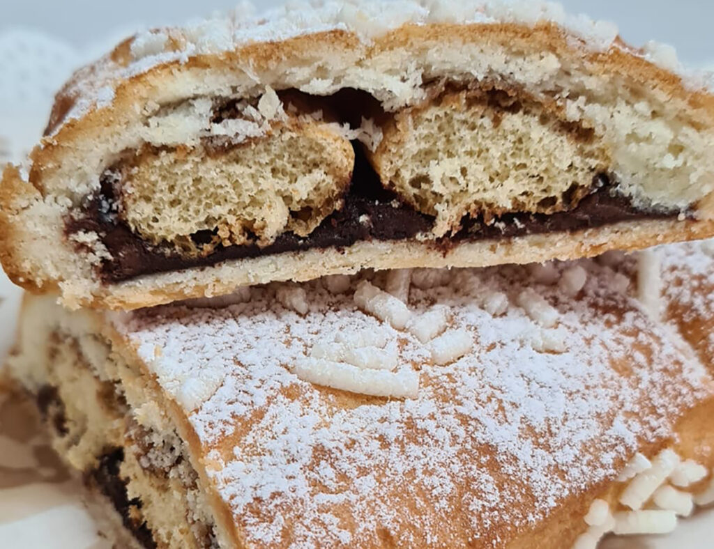 Rotolo Biscotto Ripieno con Nutella