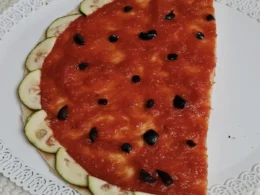 Piadina salata a forma di cocomero