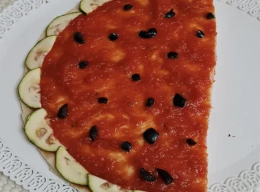 Piadina salata a forma di cocomero