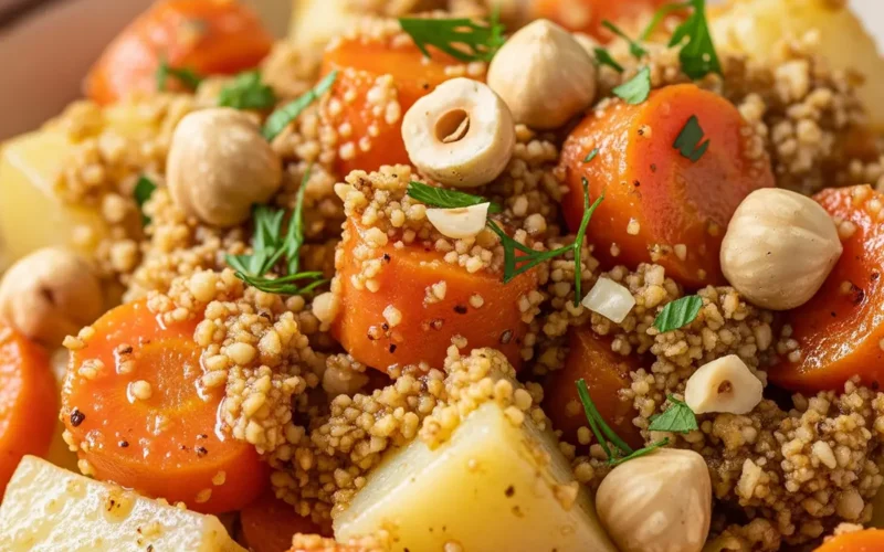 Carote con nocciole e salsa alla turca