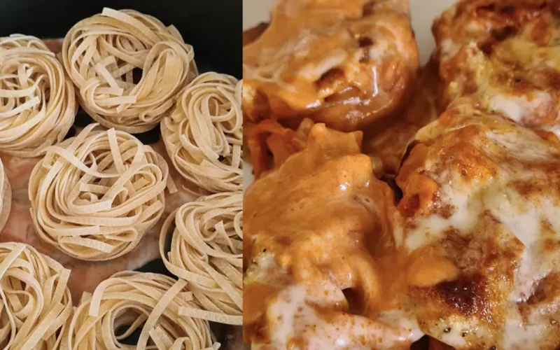 nidi di pasta in friggitrice ad aria