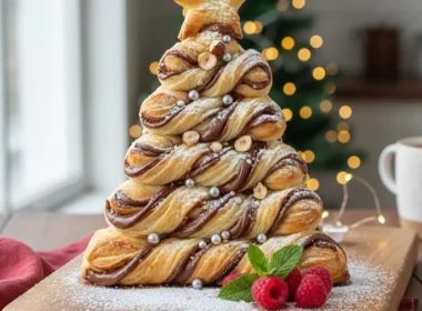 Albero di Natale di Pasta Sfoglia alla Nutella