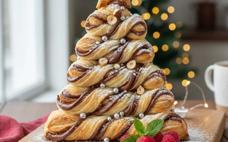 Albero di Natale di Pasta Sfoglia alla Nutella