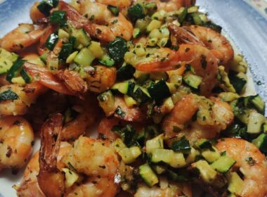 Gamberetti con zucchine