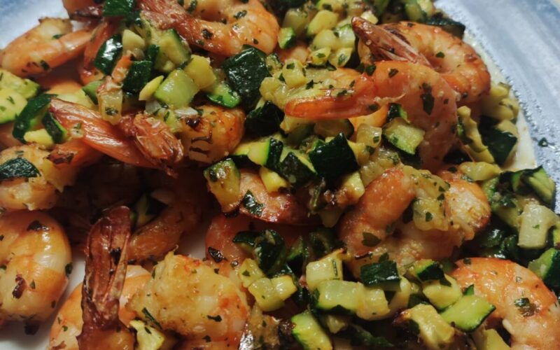 Gamberetti con zucchine