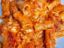 La pasta al forno crispy top