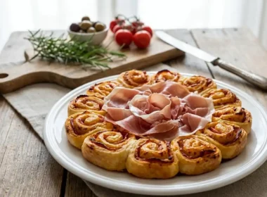 centrotavola al prosciutto