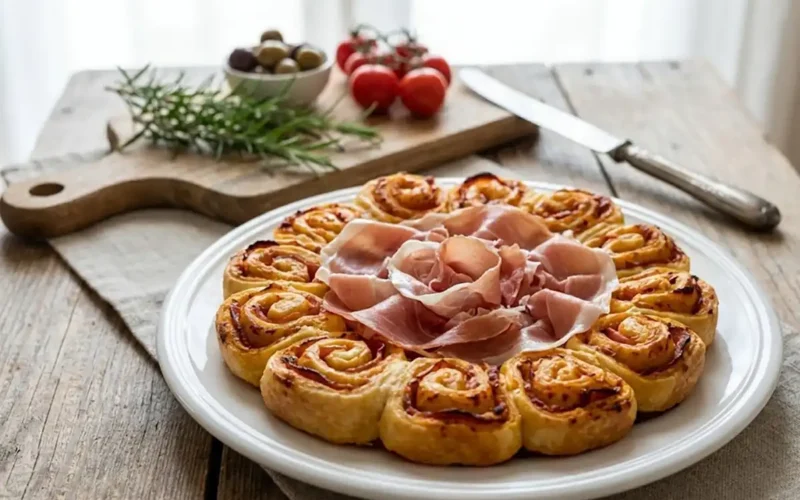 centrotavola al prosciutto