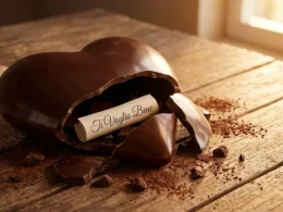 cuore di cioccolato col biglietto