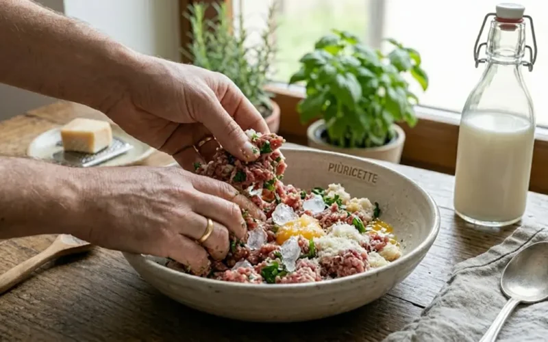 ghiaccio nell'impasto delle polpette