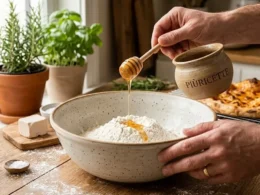 miele nell'impasto della pizza