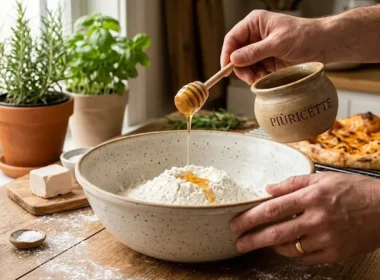 miele nell'impasto della pizza