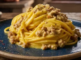 spaghetti zafferano e ricotta